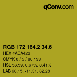 カラーコード: RGB 172 164.2 34.6 | qconv.com