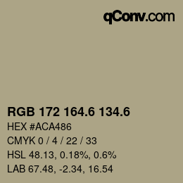 カラーコード: RGB 172 164.6 134.6 | qconv.com