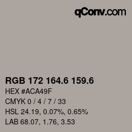 カラーコード: RGB 172 164.6 159.6 | qconv.com