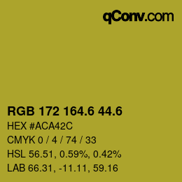 カラーコード: RGB 172 164.6 44.6 | qconv.com
