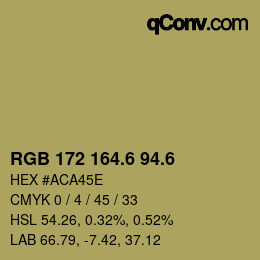 カラーコード: RGB 172 164.6 94.6 | qconv.com