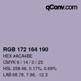 Farbcode: RGB 172 164 190 | qconv.com