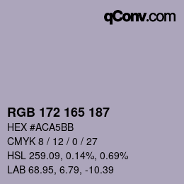 Color code: RGB 172 165 187 | qconv.com