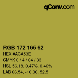 カラーコード: RGB 172 165 62 | qconv.com