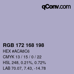 Farbcode: RGB 172 168 198 | qconv.com