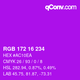 カラーコード: RGB 172 16 234 | qconv.com