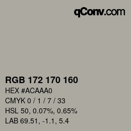 Color code: RGB 172 170 160 | qconv.com
