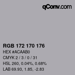 Código de color: RGB 172 170 176 | qconv.com