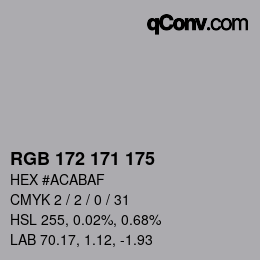 Color code: RGB 172 171 175 | qconv.com