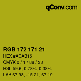Color code: RGB 172 171 21 | qconv.com