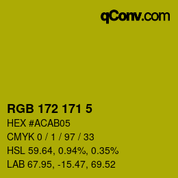 Color code: RGB 172 171 5 | qconv.com