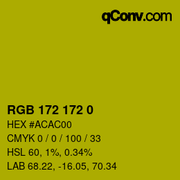 Color code: RGB 172 172 0 | qconv.com