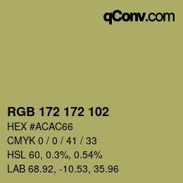 Color code: RGB 172 172 102 | qconv.com