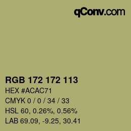 Color code: RGB 172 172 113 | qconv.com