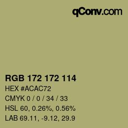Color code: RGB 172 172 114 | qconv.com