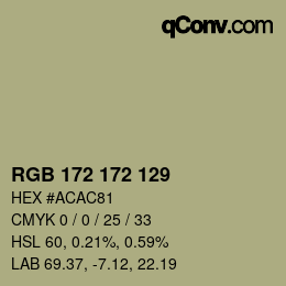 Farbcode: RGB 172 172 129 | qconv.com