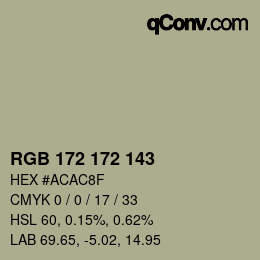 Color code: RGB 172 172 143 | qconv.com