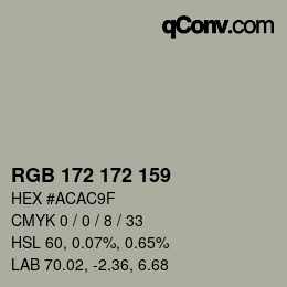 Color code: RGB 172 172 159 | qconv.com