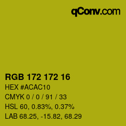 カラーコード: RGB 172 172 16 | qconv.com