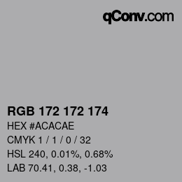 Color code: RGB 172 172 174 | qconv.com