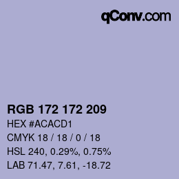 Color code: RGB 172 172 209 | qconv.com