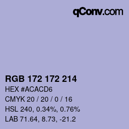 Color code: RGB 172 172 214 | qconv.com