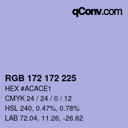 カラーコード: RGB 172 172 225 | qconv.com