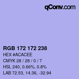 Color code: RGB 172 172 238 | qconv.com