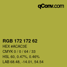 Color code: RGB 172 172 62 | qconv.com