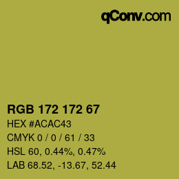 カラーコード: RGB 172 172 67 | qconv.com