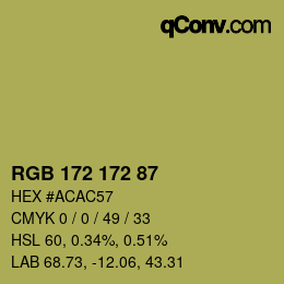 Color code: RGB 172 172 87 | qconv.com