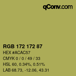カラーコード: RGB 172 172 87 | qconv.com