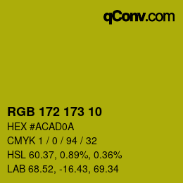 Color code: RGB 172 173 10 | qconv.com