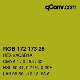颜色代码: RGB 172 173 26 | qconv.com