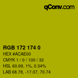 カラーコード: RGB 172 174 0 | qconv.com