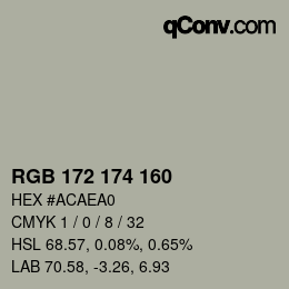 Color code: RGB 172 174 160 | qconv.com