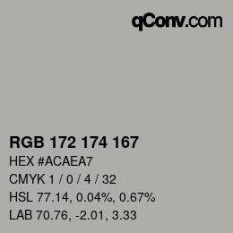 Color code: RGB 172 174 167 | qconv.com