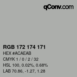 Color code: RGB 172 174 171 | qconv.com