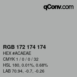 Color code: RGB 172 174 174 | qconv.com