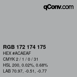 Farbcode: RGB 172 174 175 | qconv.com