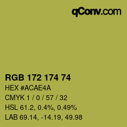 Color code: RGB 172 174 74 | qconv.com