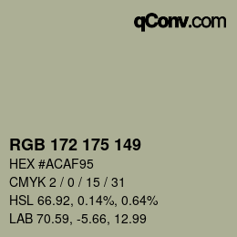 Color code: RGB 172 175 149 | qconv.com