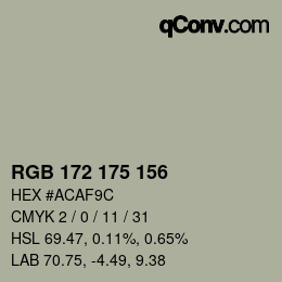 Color code: RGB 172 175 156 | qconv.com