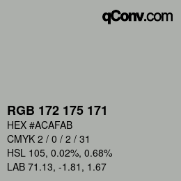 Color code: RGB 172 175 171 | qconv.com