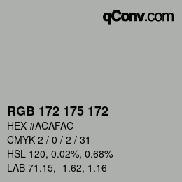 Color code: RGB 172 175 172 | qconv.com