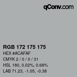 Farbcode: RGB 172 175 175 | qconv.com