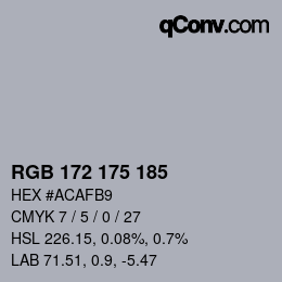 Código de color: RGB 172 175 185 | qconv.com