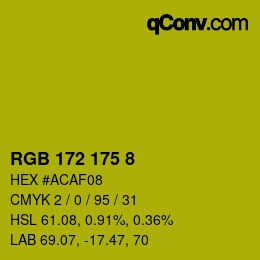 Color code: RGB 172 175 8 | qconv.com
