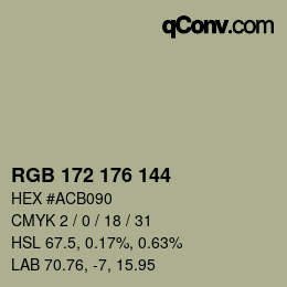 Color code: RGB 172 176 144 | qconv.com