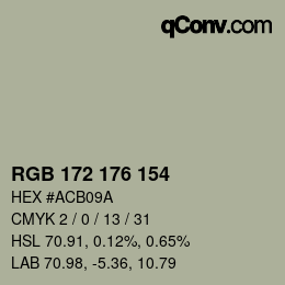 颜色代码: RGB 172 176 154 | qconv.com